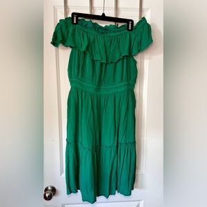 NWT Tommy Bahama Caicos Crinkle OTS Short Dress, Color: Green Charm, Size Large